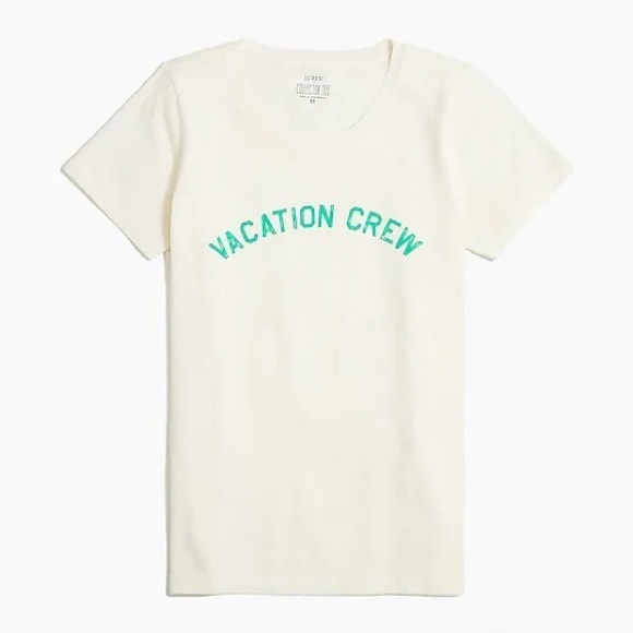 NWOT JCREW COTTON COLLECTOR ‘VACATION CREW’ GRAPHIC TEE - SIZE M - Picture 1 of 4